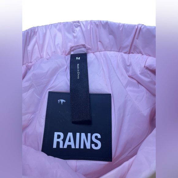 Rains Pink Show Padded Nylon Cargo Pants M | Wide Leg Utility Pants - Picture 6 of 6